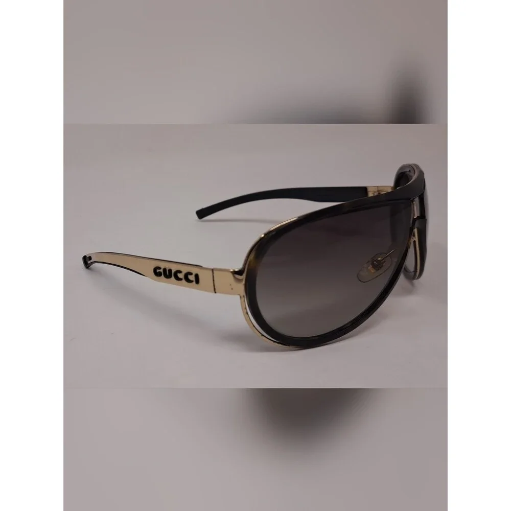 Gucci Vintage Sunglasses Y2K 90s Wrap Havana Gold Gradient GG1566/S 66-09-120